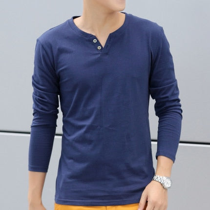 Linen t shirts Male Long Sleeve