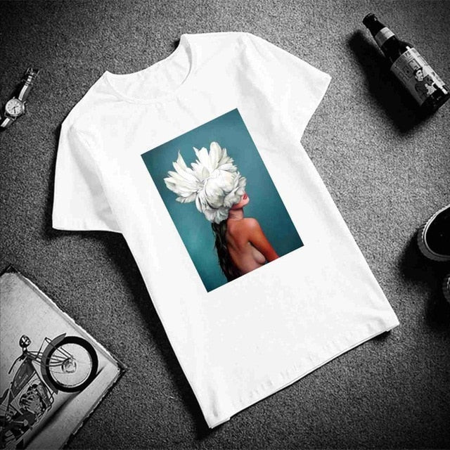 Sexy Flowers Feather Tops & Tees
