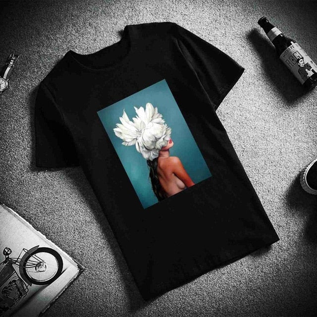 Sexy Flowers Feather Tops & Tees